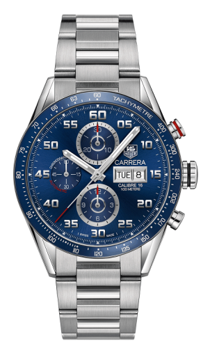 TAG Heuer Carrera Calibre 16 Day Date 43 Stainless Steel / Blue / Bracelet